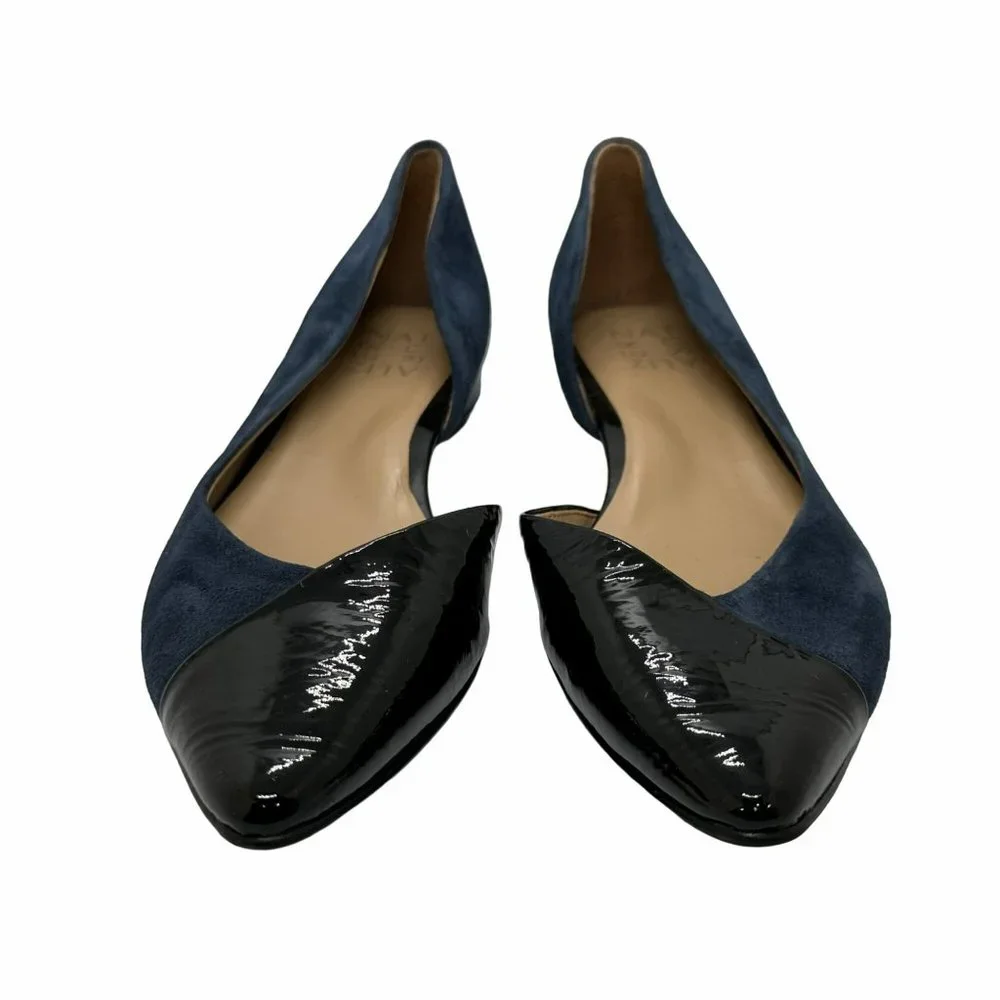 🤩 7.5M Women's comfort shoes Naturalizer Navy Black suede leather Slip On Flats - Picture 1 of 7